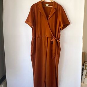 Ava+Viv Jumpsuit Rust Orange - Size 2X